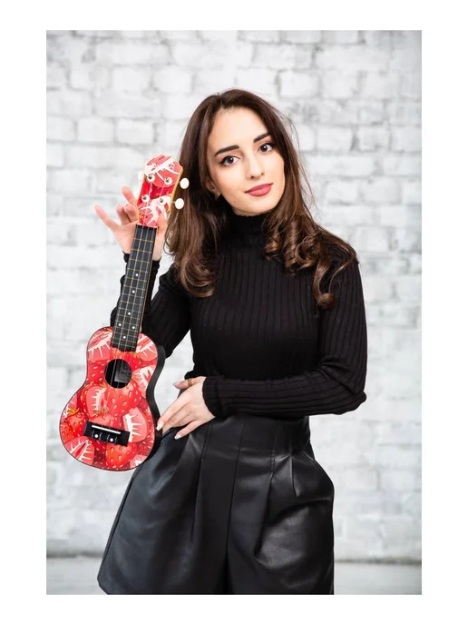Укулеле сопрано, DAVINCI VINS-20 HEART, цвет: принт сердца, 15 ладов, красный, фото 7