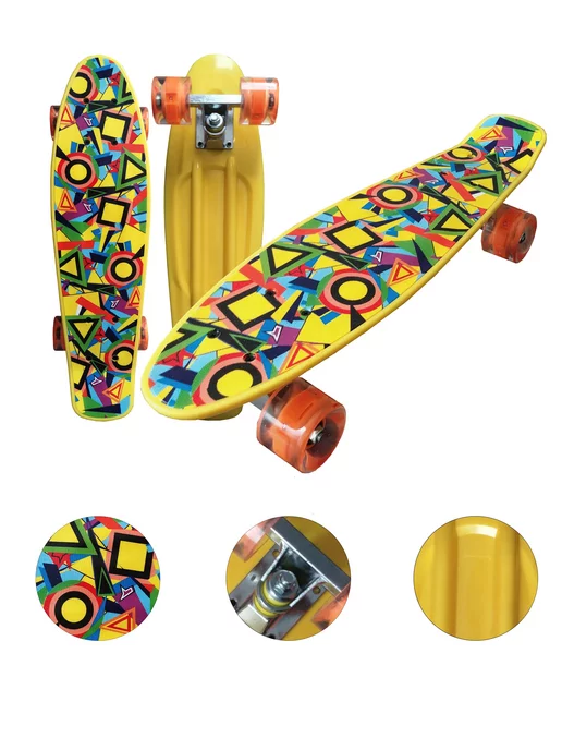 HOT.SKATE 22'' Пенниборд Скейтборд Круизер Светящиеся колеса, вариант, фото 2