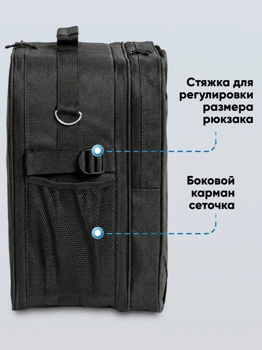 Pobedabags Рюкзак-трансформер дорожный 36х30х27 20 для ручной клади, 30x27, фото 4