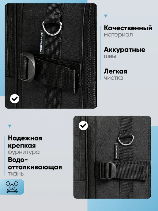 Pobedabags Рюкзак-трансформер дорожный 36х30х27 20 для ручной клади, 30x27, фото 6