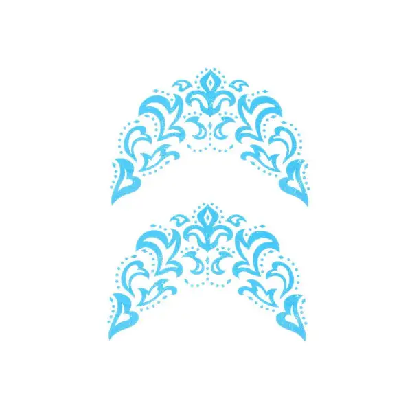 Термонаклейка "Морозный узор", синяя с серебром, набор 6 шт.