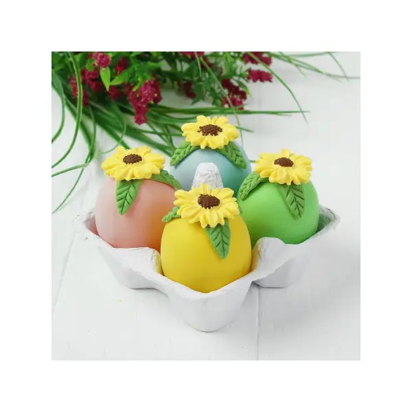 Яйца для декорирования "Подсолнухи", набор 4 шт, размер 1 шт