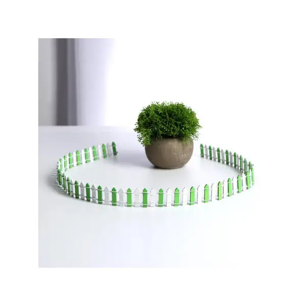 Миниатюра кукольная "Забор", размер 90х3см, цвет бело-зелёны