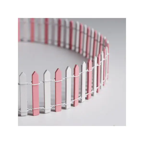 Миниатюра кукольная "Забор", размер 90х5 см, цвет бело-розов
