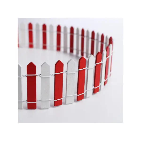 Миниатюра кукольная "Забор", размер 90х5.5 см, цвет бело-кра