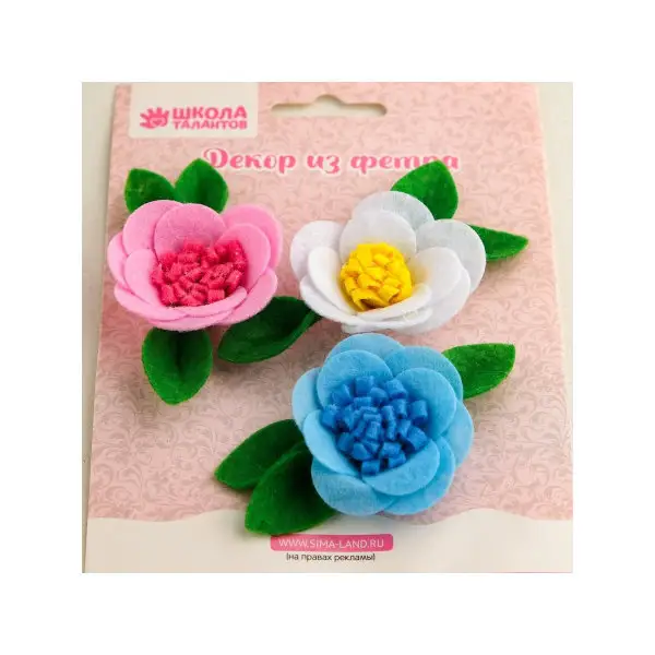 Декор из фетра "Цветы №8"
