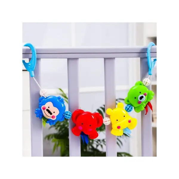 Растяжка на коляску/кроватку "Джунгли", 4 игрушки