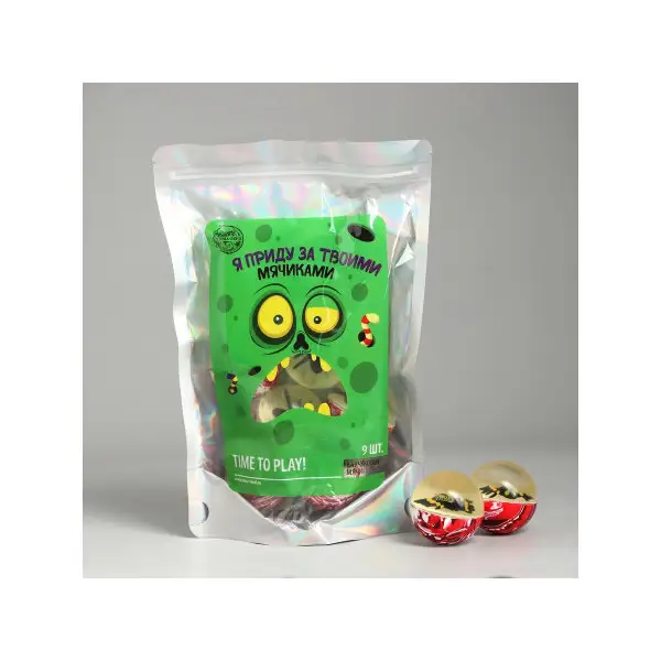 Мячи каучук "Я приду за твоими мячиками" 9шт, d-4,2 см