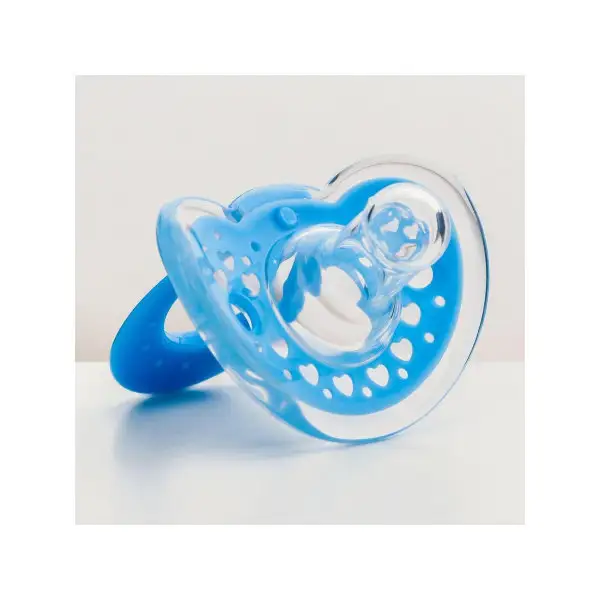 Соска-пустышка классическая, силикон, от 3 мес., в контейнере, цвет голубой