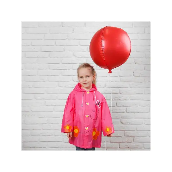 Дождевик детский на кнопках с капюшоном "Бабочка и цветы"
