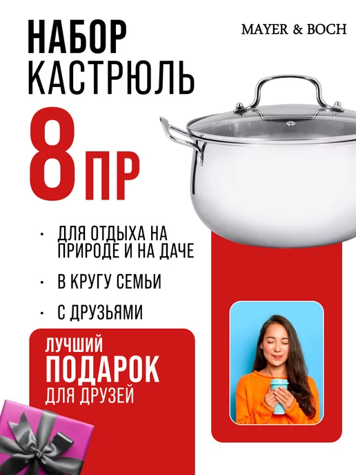 Набор кастрюль с крышками 4 шт - фото 15