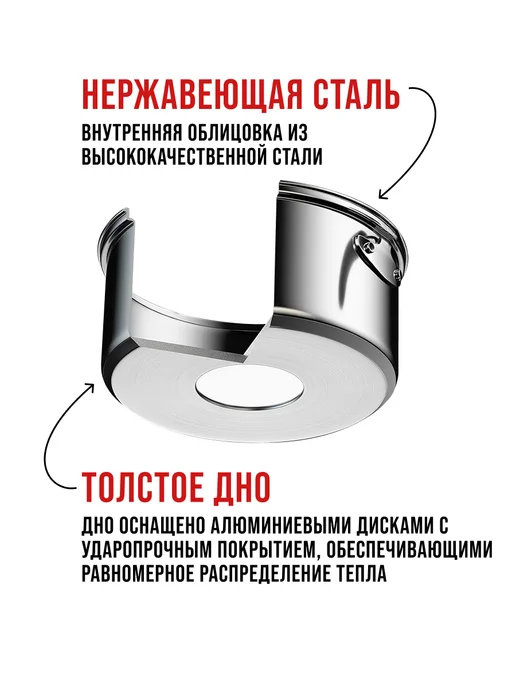 Набор кастрюль с крышками 3 шт. нержавейка - фото 9