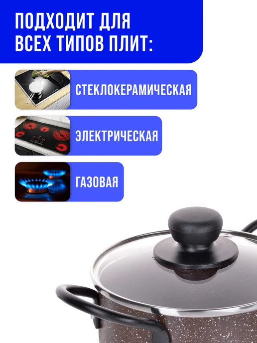 Кастрюля антипригарная с крышкой - фото 5