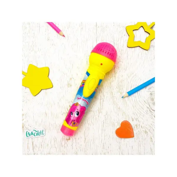 Микрофон музыкальный "Звёздочка", световые и звуковые эффекты, работает от батареек, в пакете