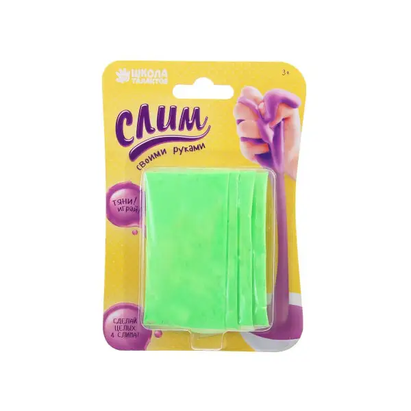 Детские опыты для детей, лизун, "Слим своими руками", слайм, цвет зелёный, набор: 4 пакета
