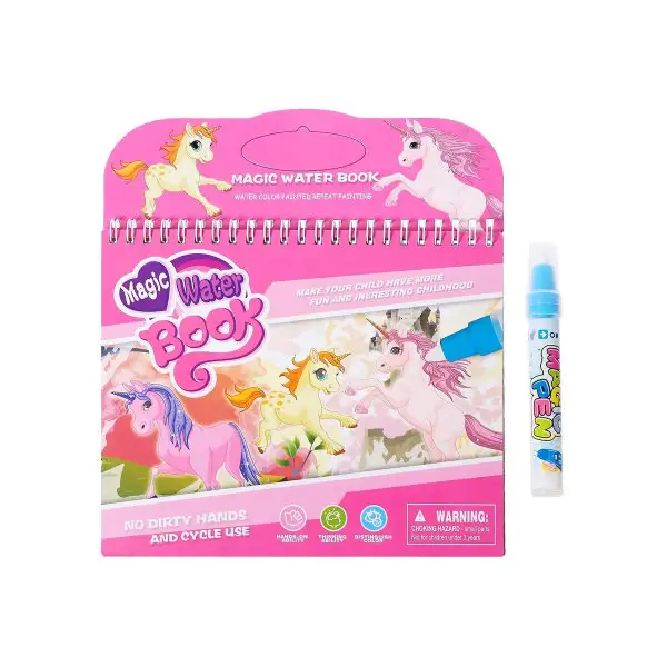 Книжка для рисования водой "Единороги", с маркером