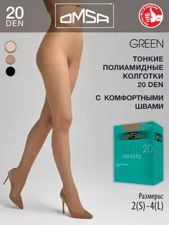 Колготки GREEN 20 den тонкие полиамидные с шортиками OMSA 21461399 купить за 139 ₽ в интернет-магазине Wildberries