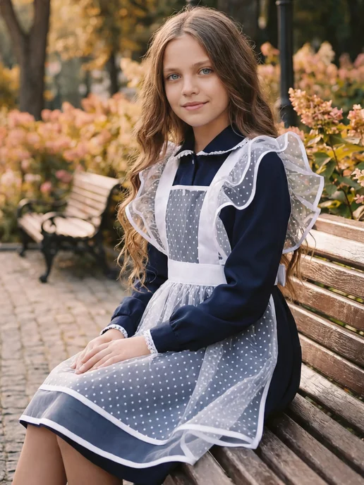 Beatricce Фартук школьный белый, белый, фото 2