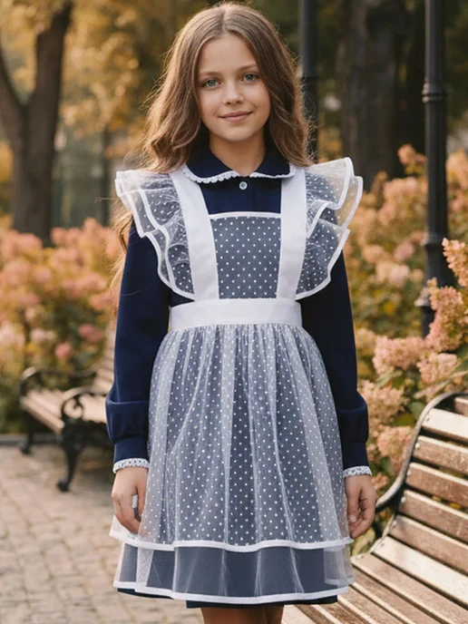 Beatricce Фартук школьный белый, белый, фото 3