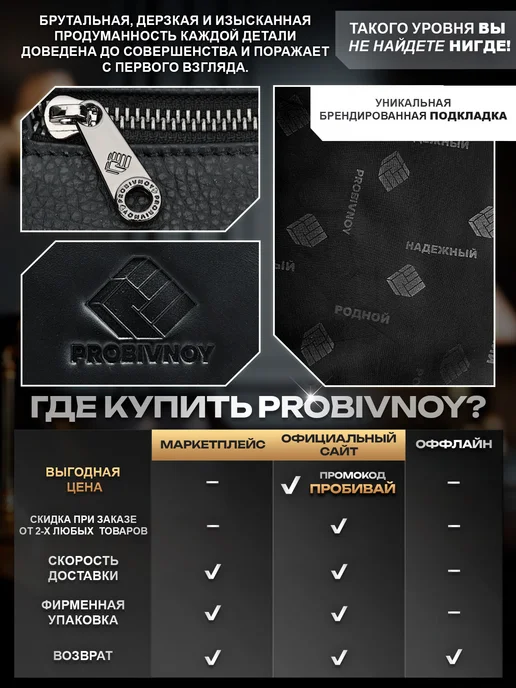 PROBIVNOY is60 Портфель черный, натуральная кожа, черный, фото 4