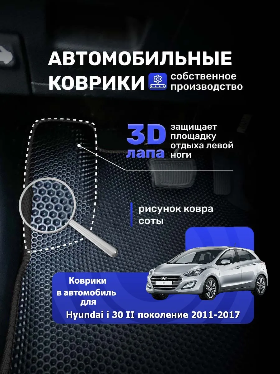 Автомобильные ЕВА коврики в машину HYUNDAI I30 после 2012 гв Ковродел.РФ  21477817 купить за 1 691 ₽ в интернет-магазине Wildberries