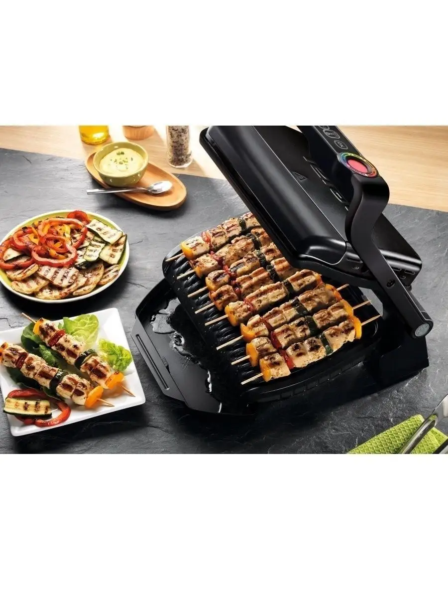 Умный электрогриль Optigrill+ GC712834, датчик толщины Tefal 21499112  купить в интернет-магазине Wildberries