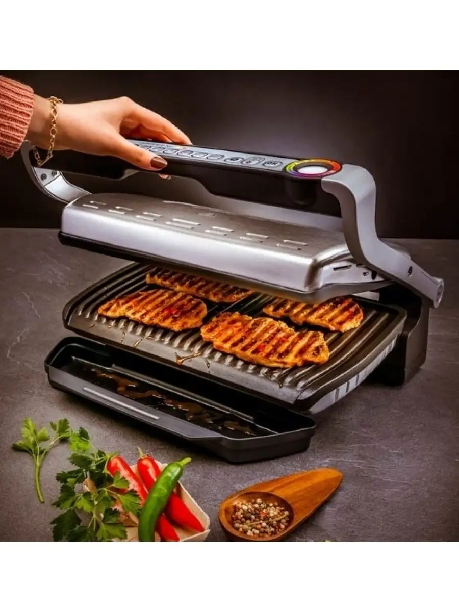 Умный электрогриль Optigrill+ XL GC724D12 c насадкой Tefal 21499114 купить  в интернет-магазине Wildberries