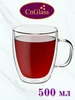 Кружка с двойным стеклом для кофе и чая 500 мл CnGlass 21506841 купить за 481 ₽ в интернет‑магазине Wildberries