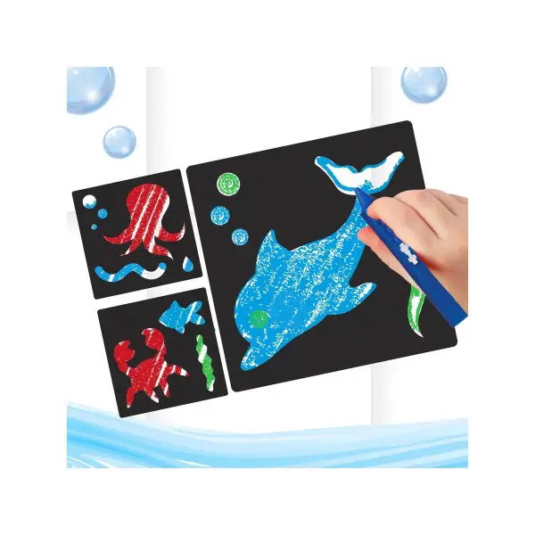 Мелки для рисования в ванной "Морские приключения!", набор: мелки 3 шт., трафареты 3 шт.
