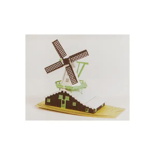 Модель 3D "Мельница" из бумаги с лазерной резкой
