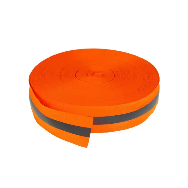 Светоотражающая лента серо-оранжевая, 5 см, 100 м