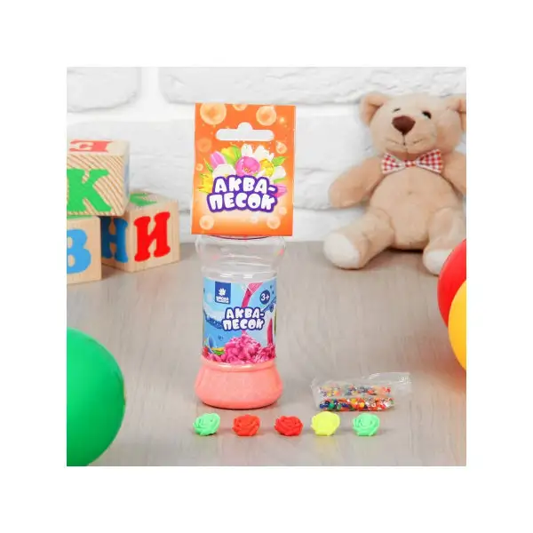 Аквапесок "Цветочки" с растущими игрушками и гидрогелем