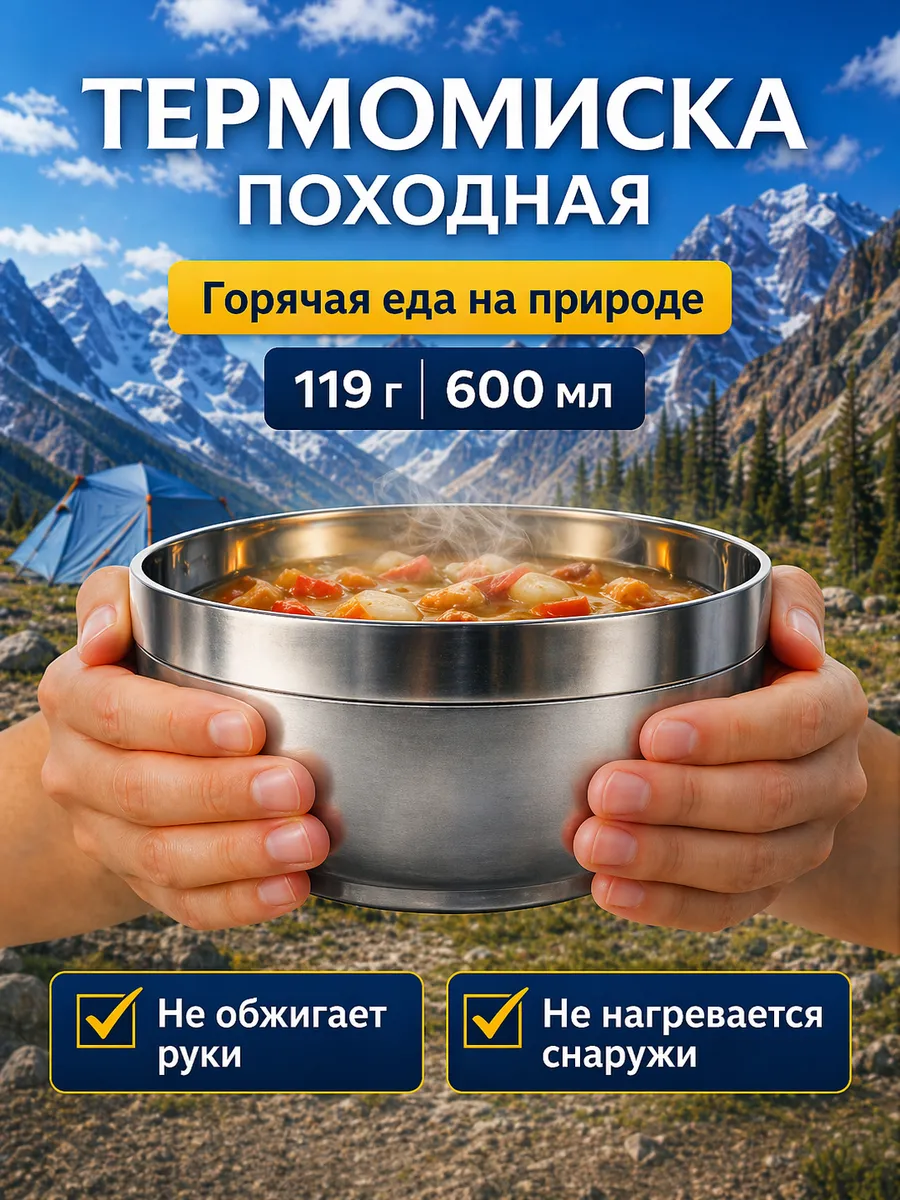 Походная посуда 600 мл для туризма термотарелка для еды