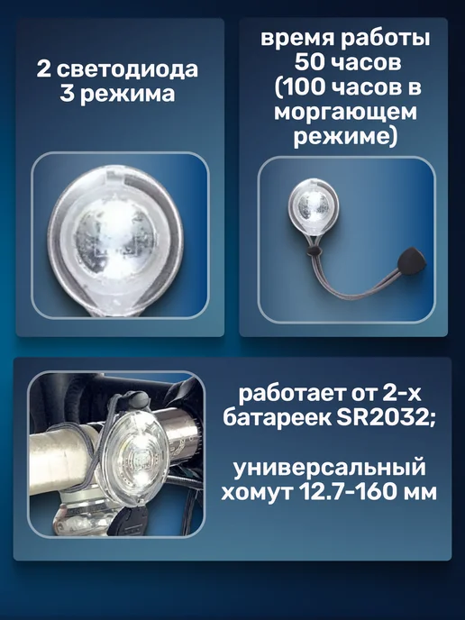 Cat Eye Фонарь для велосипеда SL-LD 100 светодиодный, серый, фото 2
