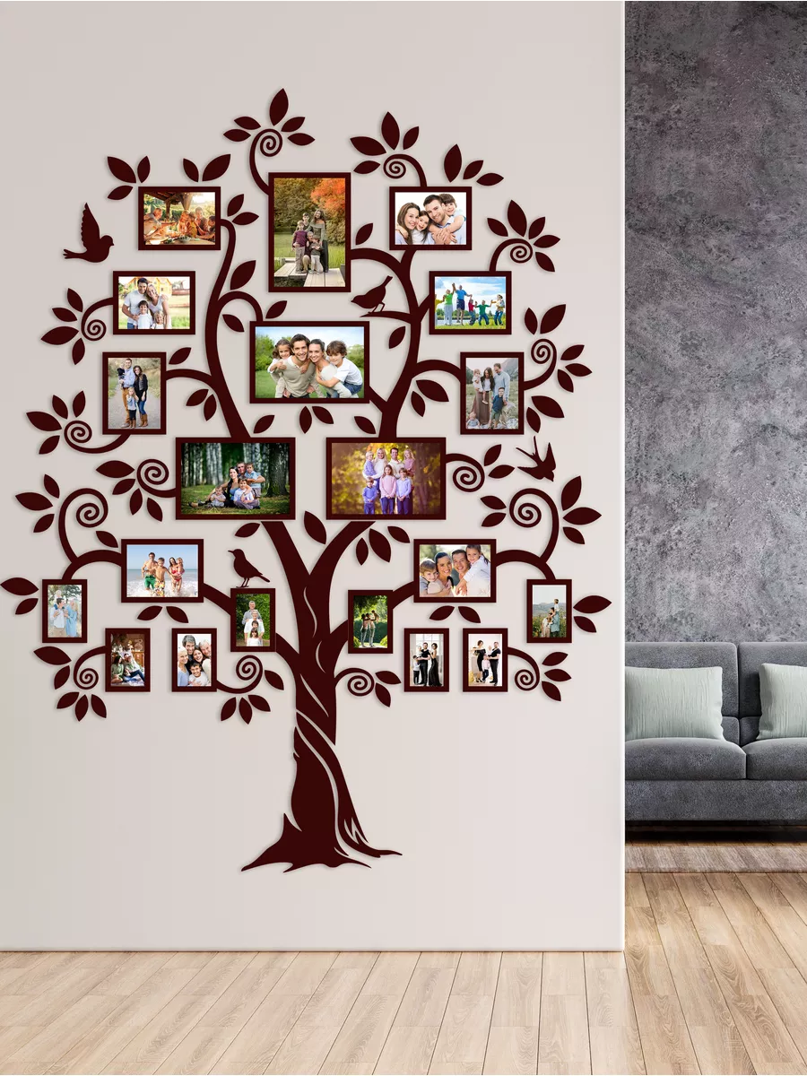 Дерево на стене в интерьере: идеи декора +75 фото