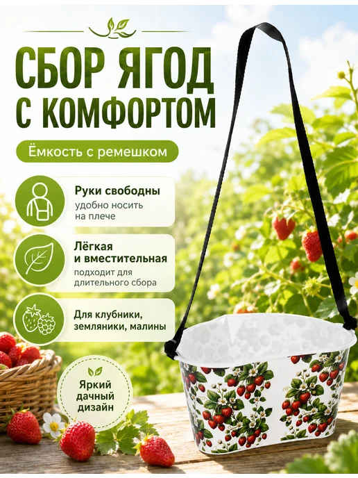 SABURG Плодосъемник емкость для сбора ягод, белый, фото 4