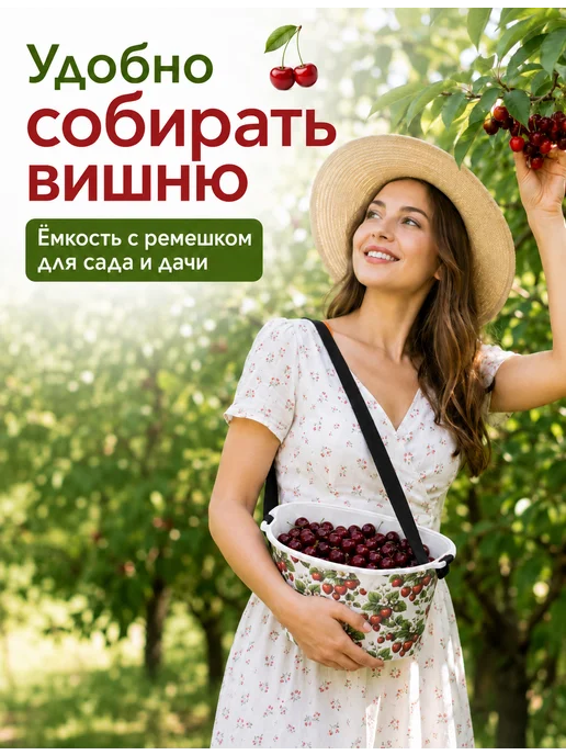 SABURG Плодосъемник емкость для сбора ягод, белый, фото 5