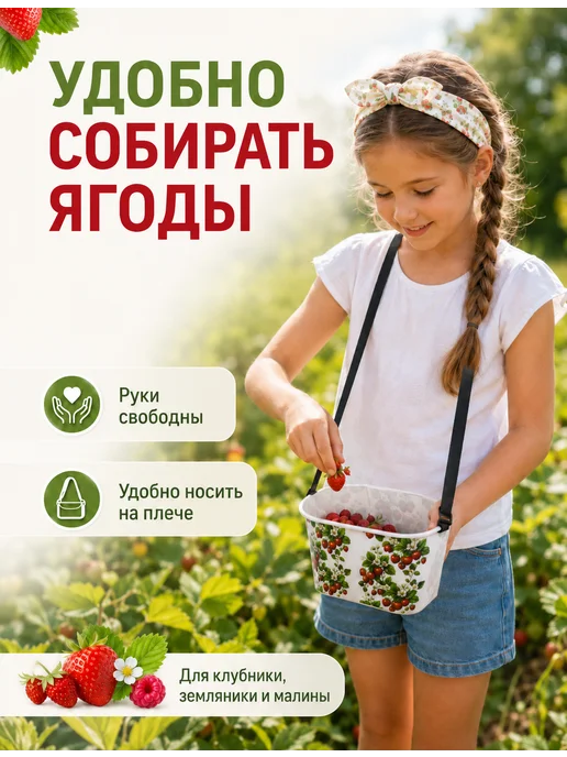 SABURG Плодосъемник емкость для сбора ягод, белый, фото 8