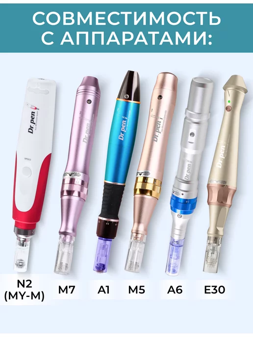 Dr.Pen Картридж для дермапена Нано иглы белый короткий байонет 5 шт, 5 шт, фото 6