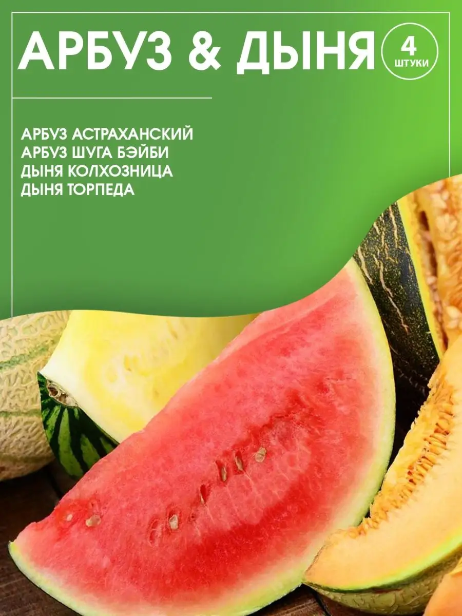 Арбуз и Дыня набор 4 уп Агрохолдинг Поиск 22069899 купить за 159 ₽ в  интернет-магазине Wildberries