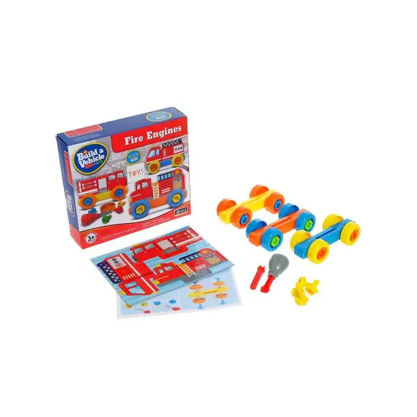 Конструктор винтовой "Пожарный транспорт",34 детали/Детский