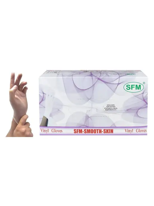 SFM Hospital Products GmbH Перчатки виниловые прочные 100 шт, 100 шт, фото 3