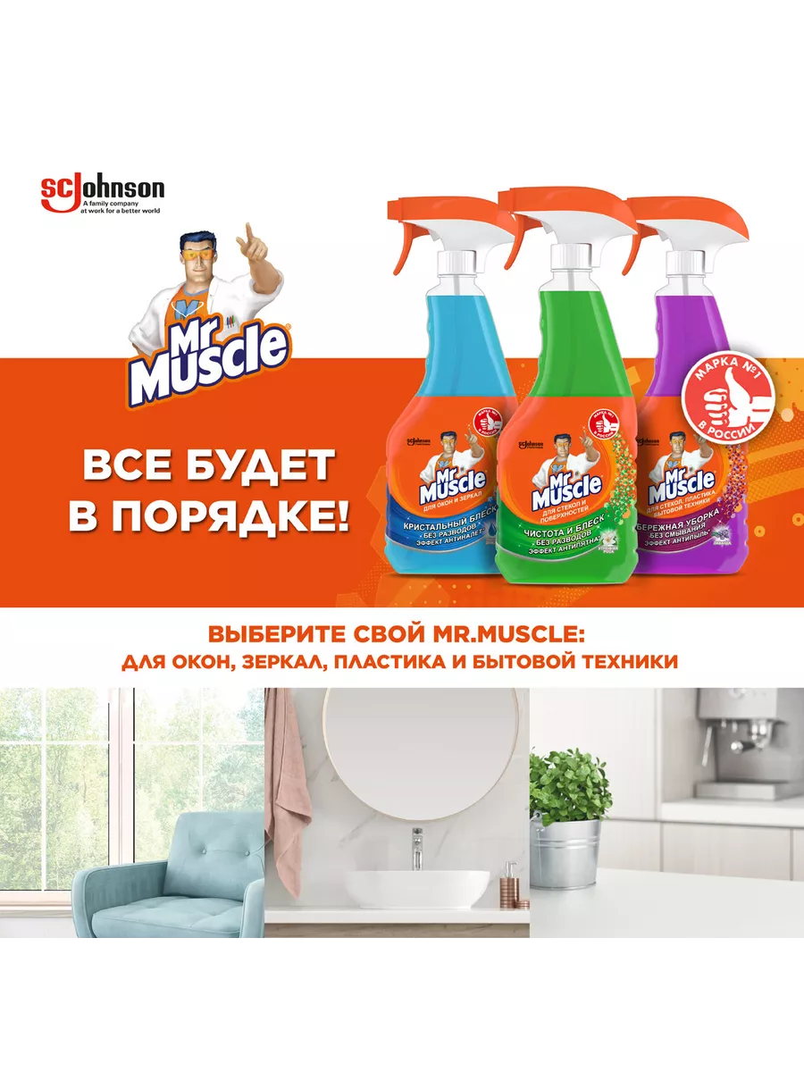 Мистер Мускул для стекол После дождя, 530мл Mr Muscle 22270759 купить в  интернет-магазине Wildberries