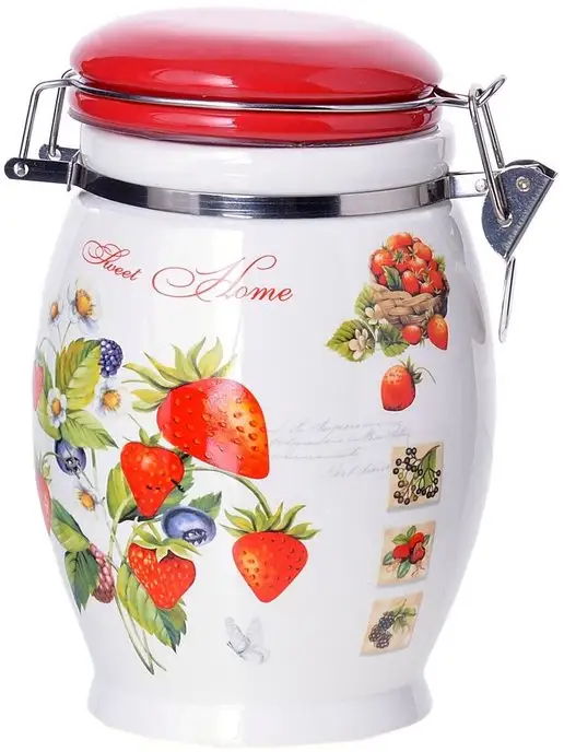 Банка для сыпучих продуктов керамика с крышкой 930 мл - фото 7