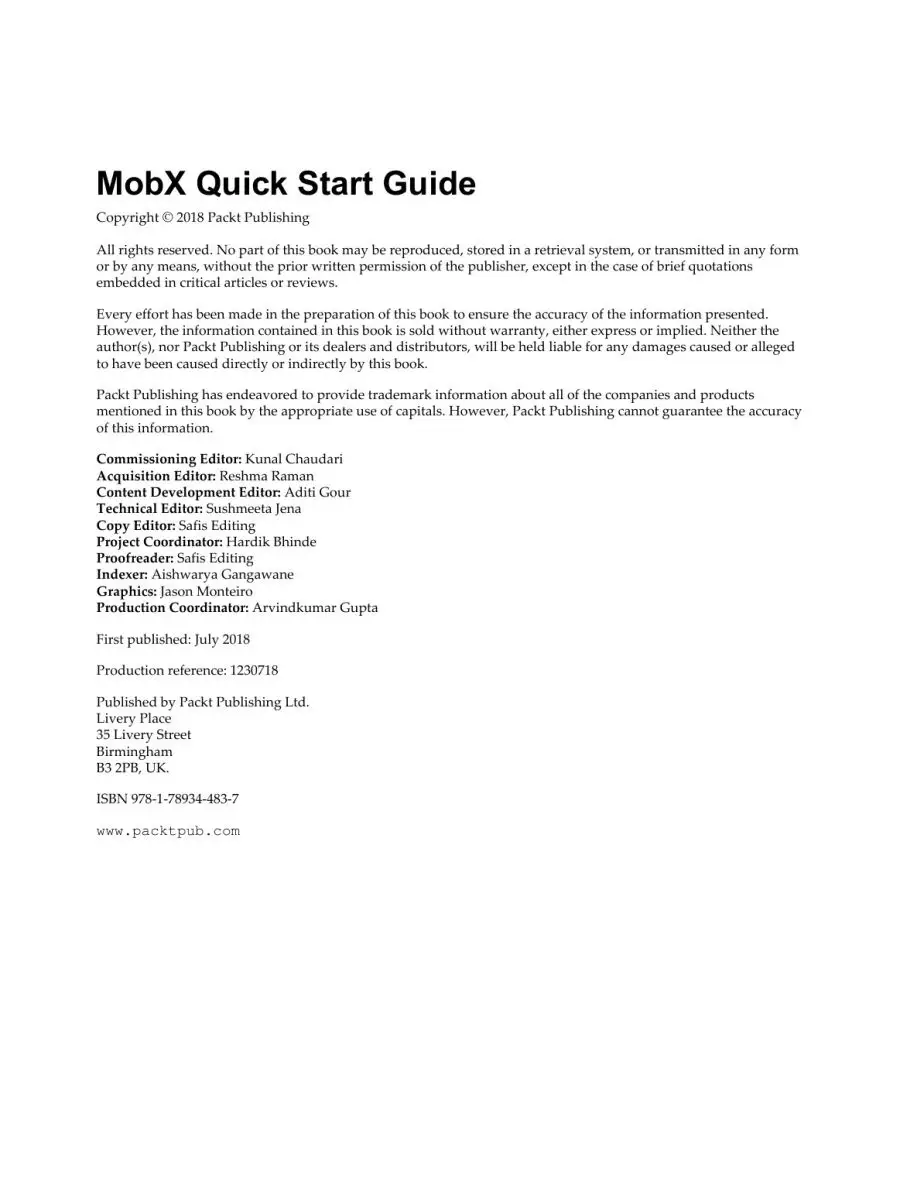 MobX Quick Start Guide Packt Publishing 22438659 купить за 854 ₽ в  интернет-магазине Wildberries