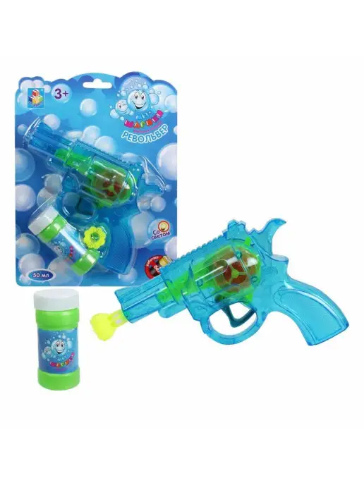 1TOY Мыльные пузыри пистолет с подсветкой 50 мл, 50 мл, фото 2