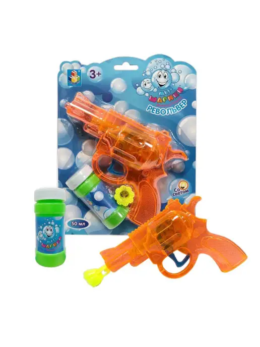 1TOY Мыльные пузыри пистолет с подсветкой 50 мл, 50 мл, фото 3