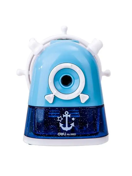 DELI Точилка для карандашей механическая Sailor 1 отверстие, голубой, фото 2