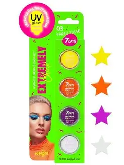 Подводка для глаз цветная набор UV GLOW NEON 7DAYS 22935571 купить за 177 ₽ в интернет-магазине Wildberries