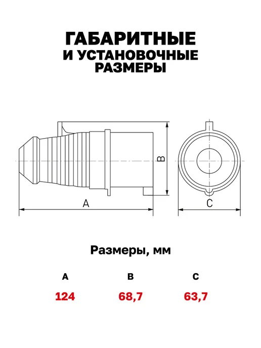 EKF Вилка электрическая 16А 380В IP44 3Р+РЕ+N перенос. силовая, белый, фото 8